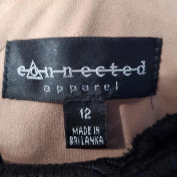 NWT Connected Apparel Black Lace, Nude Lined Sleeveless Cocktail Dress, 12 - Picture 7 of 9